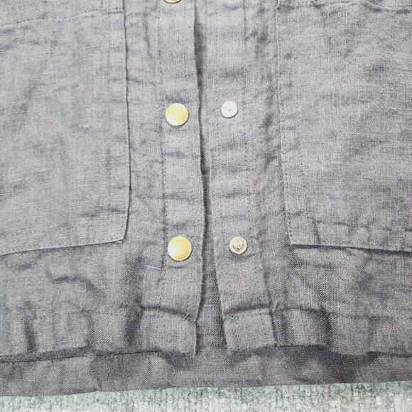 Conscious Clothing 100% Linen Snap Button Jacket Sustainable Made In Michigan XS - Picture 4 of 14